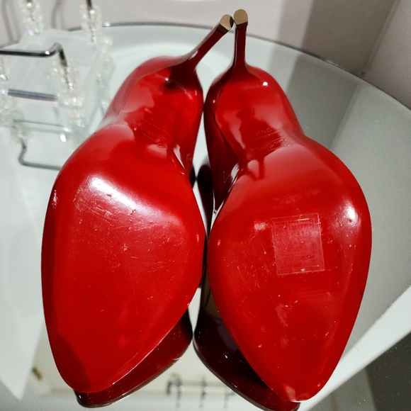 Christian Louboutin Fifi Red Patent Leather Pumps Heels Size 35.5 - Picture 8 of 10